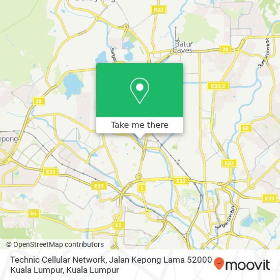 Technic Cellular Network, Jalan Kepong Lama 52000 Kuala Lumpur map