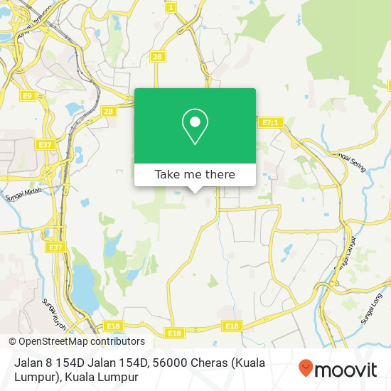 Peta Jalan 8 154D Jalan 154D, 56000 Cheras (Kuala Lumpur)