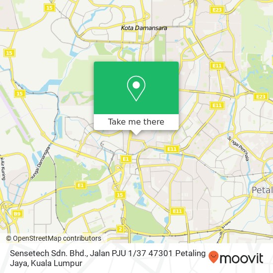 Sensetech Sdn. Bhd., Jalan PJU 1 / 37 47301 Petaling Jaya map