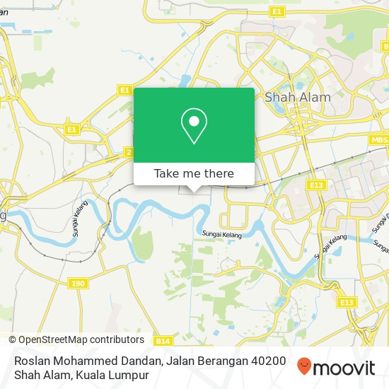 Peta Roslan Mohammed Dandan, Jalan Berangan 40200 Shah Alam