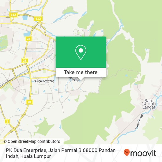 PK Dua Enterprise, Jalan Permai B 68000 Pandan Indah map