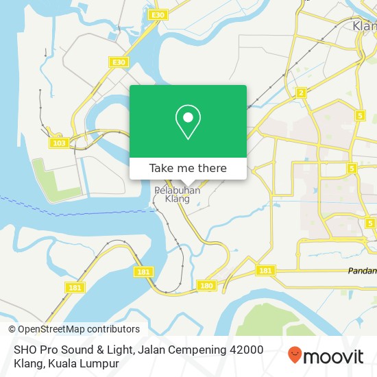Peta SHO Pro Sound & Light, Jalan Cempening 42000 Klang