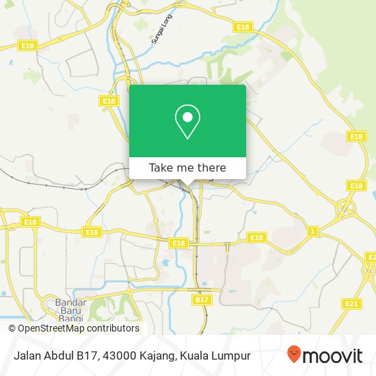 Peta Jalan Abdul B17, 43000 Kajang