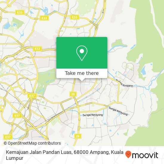 Peta Kemajuan Jalan Pandan Luas, 68000 Ampang