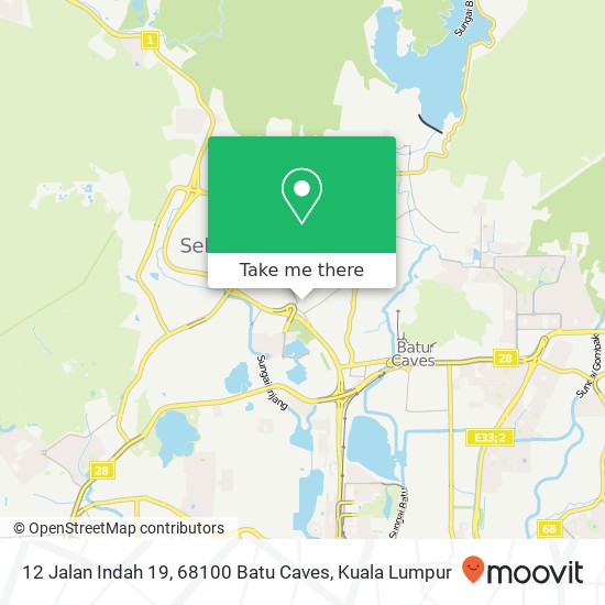 Peta 12 Jalan Indah 19, 68100 Batu Caves