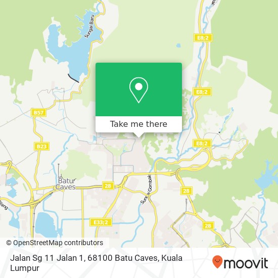 Peta Jalan Sg 11 Jalan 1, 68100 Batu Caves