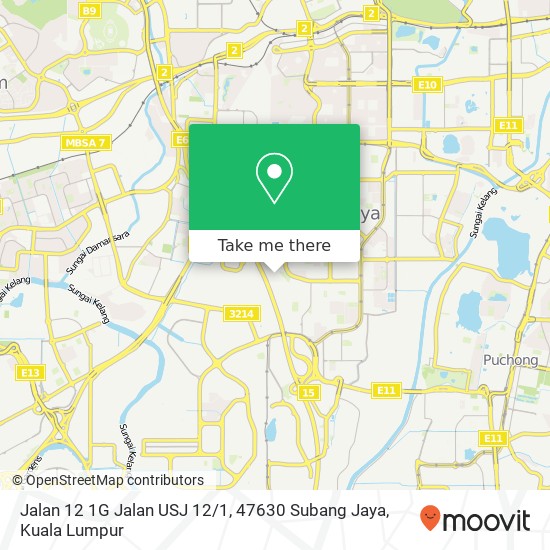 Peta Jalan 12 1G Jalan USJ 12 / 1, 47630 Subang Jaya