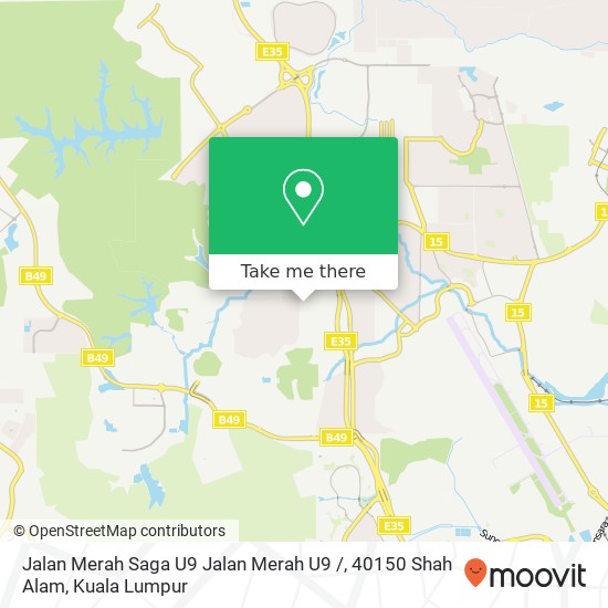 Peta Jalan Merah Saga U9 Jalan Merah U9 /, 40150 Shah Alam