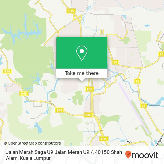 Jalan Merah Saga U9 Jalan Merah U9 /, 40150 Shah Alam map