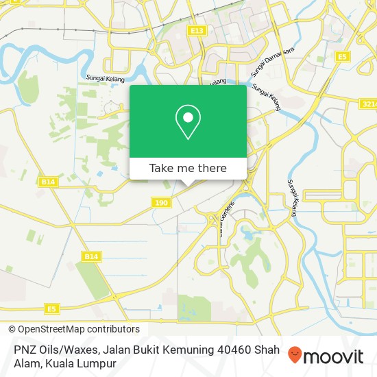 Peta PNZ Oils / Waxes, Jalan Bukit Kemuning 40460 Shah Alam