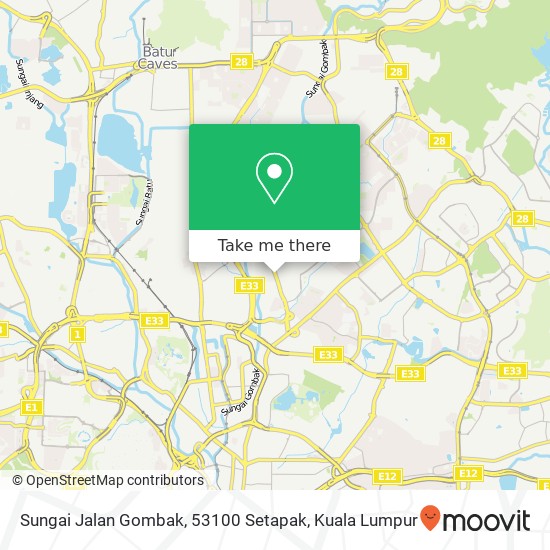 Peta Sungai Jalan Gombak, 53100 Setapak