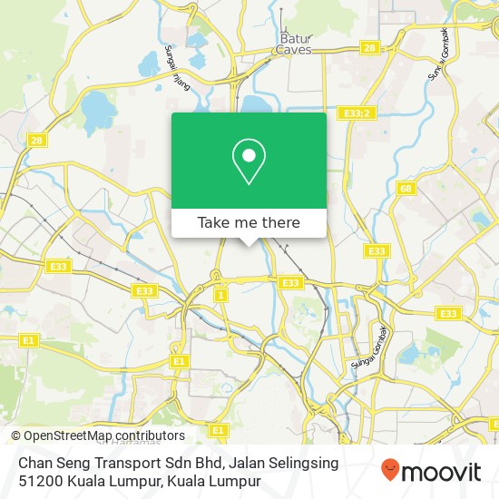 Peta Chan Seng Transport Sdn Bhd, Jalan Selingsing 51200 Kuala Lumpur