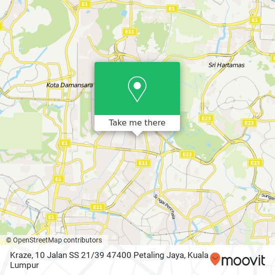 Kraze, 10 Jalan SS 21 / 39 47400 Petaling Jaya map