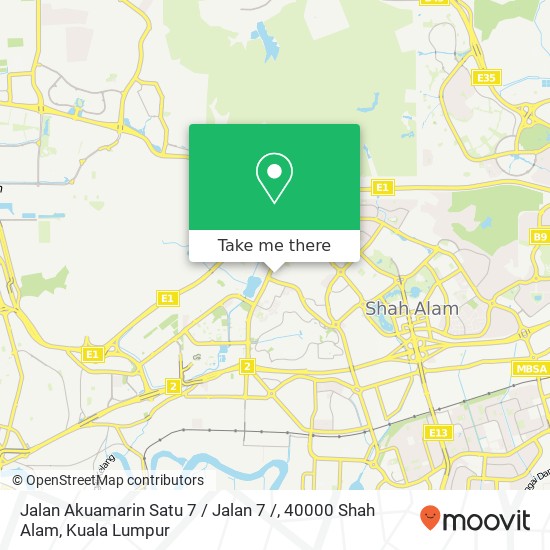 Jalan Akuamarin Satu 7 / Jalan 7 /, 40000 Shah Alam map