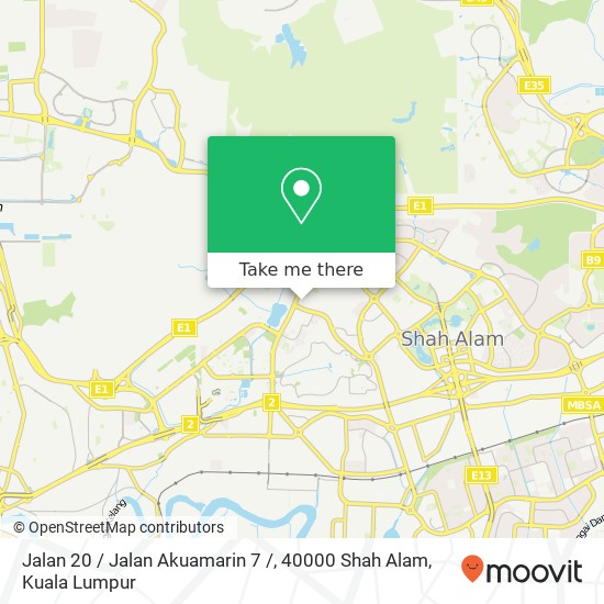 Peta Jalan 20 / Jalan Akuamarin 7 /, 40000 Shah Alam
