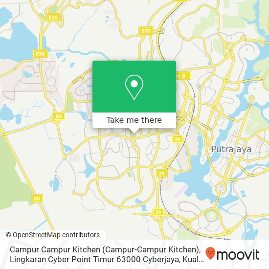 Peta Campur Campur Kitchen (Campur-Campur Kitchen), Lingkaran Cyber Point Timur 63000 Cyberjaya
