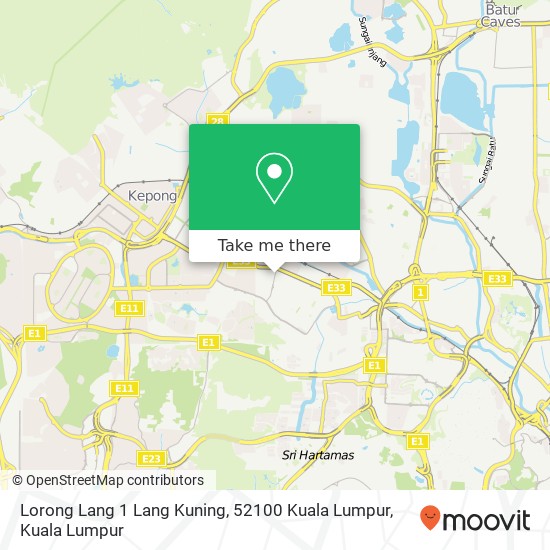 Lorong Lang 1 Lang Kuning, 52100 Kuala Lumpur map
