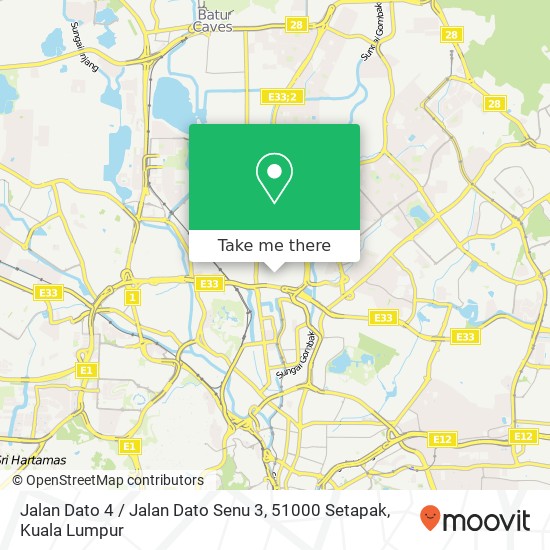 Jalan Dato 4 / Jalan Dato Senu 3, 51000 Setapak map