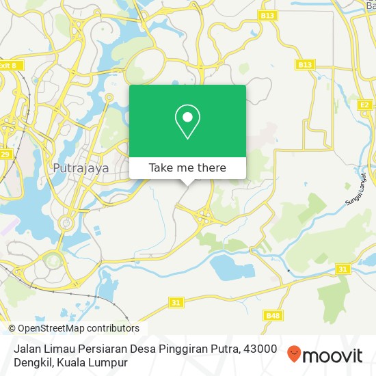 Peta Jalan Limau Persiaran Desa Pinggiran Putra, 43000 Dengkil