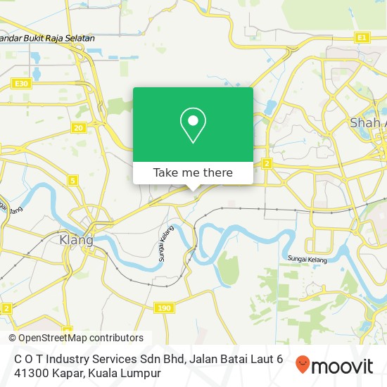 Peta C O T Industry Services Sdn Bhd, Jalan Batai Laut 6 41300 Kapar