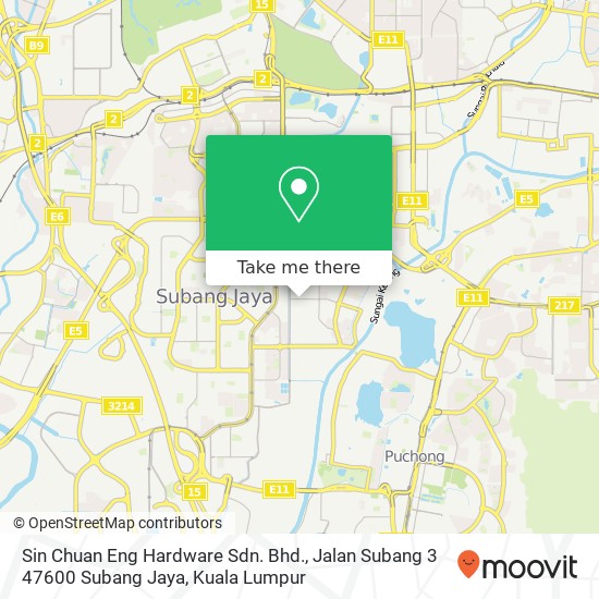 Peta Sin Chuan Eng Hardware Sdn. Bhd., Jalan Subang 3 47600 Subang Jaya