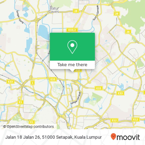 Peta Jalan 18 Jalan 26, 51000 Setapak