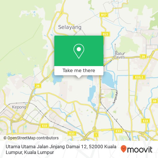 Peta Utama Utama Jalan Jinjang Damai 12, 52000 Kuala Lumpur