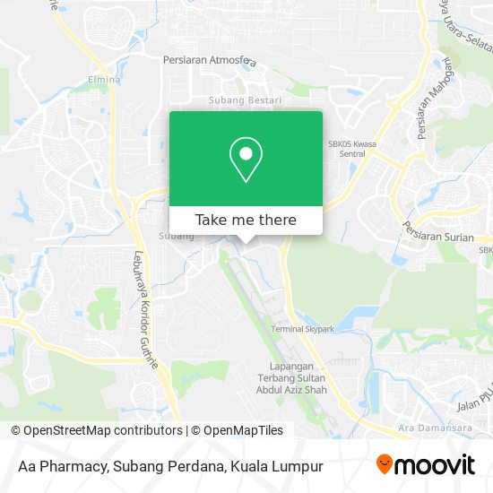 Peta Aa Pharmacy, Subang Perdana