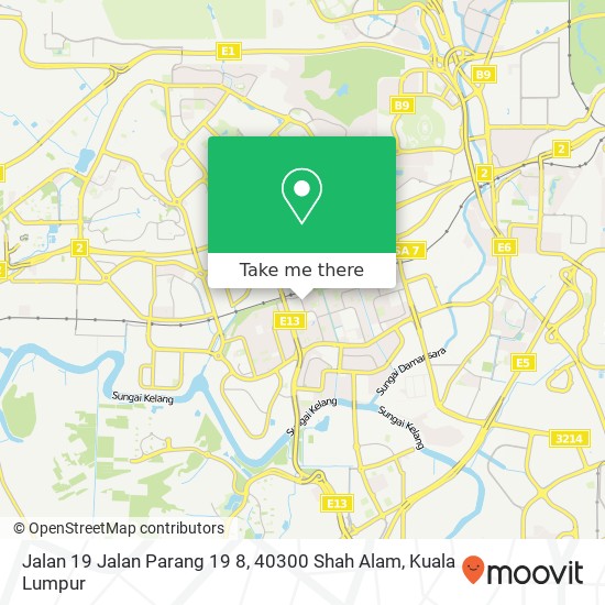 Peta Jalan 19 Jalan Parang 19 8, 40300 Shah Alam