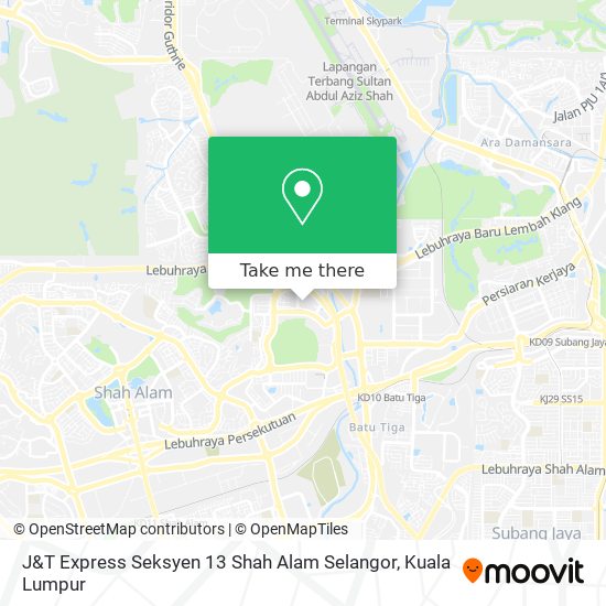 Peta J&T Express Seksyen 13 Shah Alam Selangor