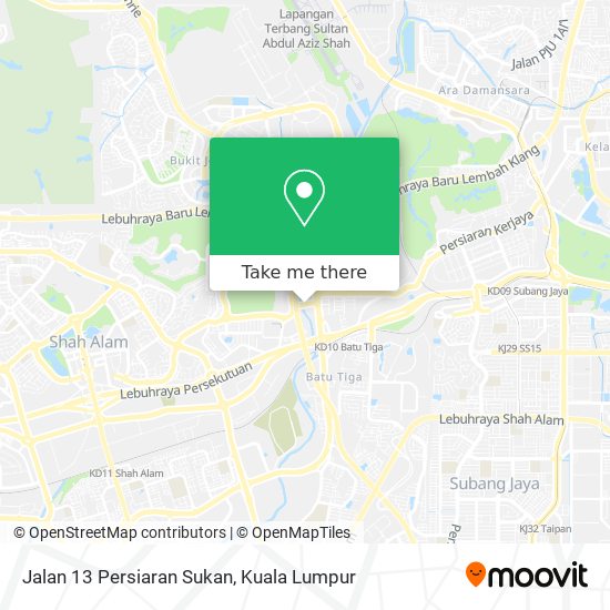 Peta Jalan 13 Persiaran Sukan
