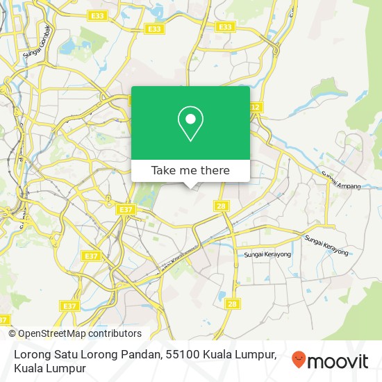 Peta Lorong Satu Lorong Pandan, 55100 Kuala Lumpur