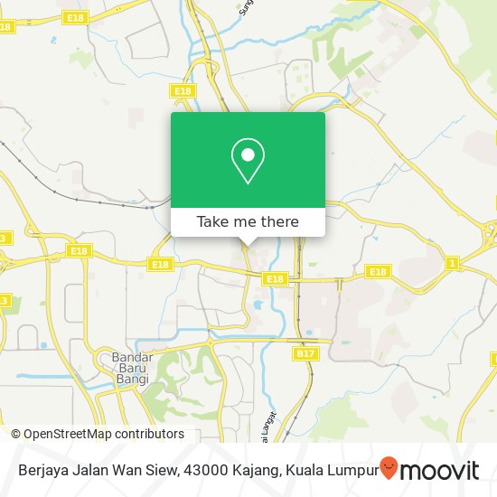 Peta Berjaya Jalan Wan Siew, 43000 Kajang