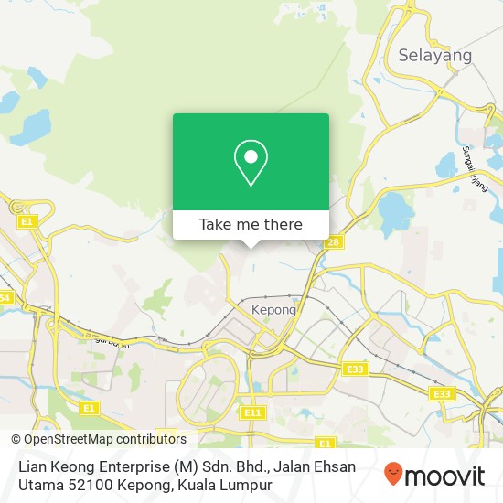 Peta Lian Keong Enterprise (M) Sdn. Bhd., Jalan Ehsan Utama 52100 Kepong