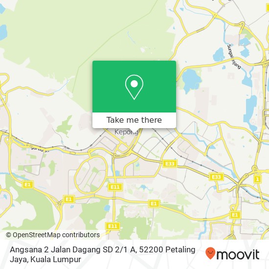 Peta Angsana 2 Jalan Dagang SD 2 / 1 A, 52200 Petaling Jaya