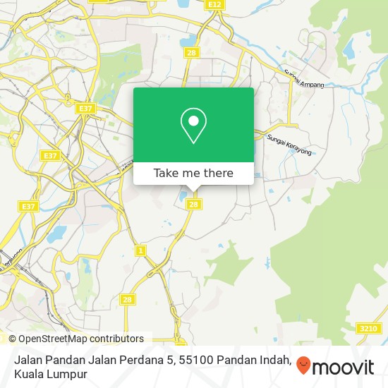 Peta Jalan Pandan Jalan Perdana 5, 55100 Pandan Indah