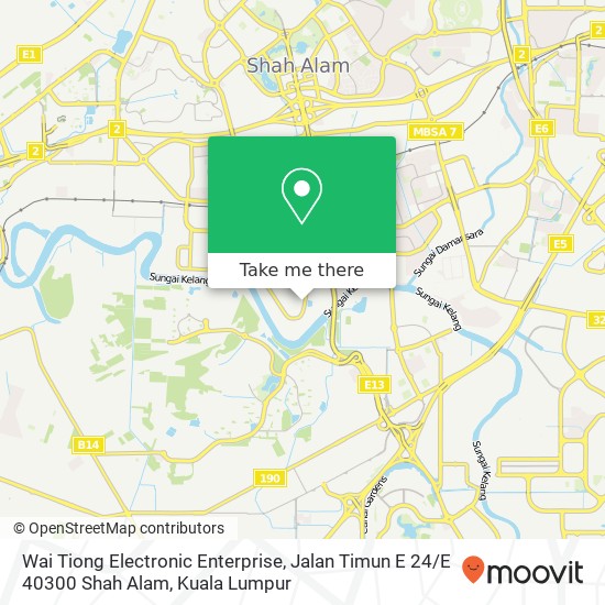 Wai Tiong Electronic Enterprise, Jalan Timun E 24 / E 40300 Shah Alam map