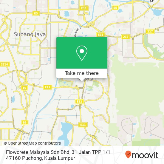 Peta Flowcrete Malaysia Sdn Bhd, 31 Jalan TPP 1 / 1 47160 Puchong
