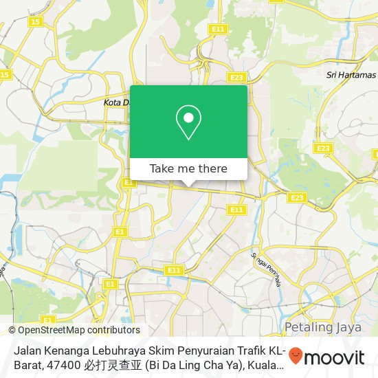 Jalan Kenanga Lebuhraya Skim Penyuraian Trafik KL-Barat, 47400 必打灵查亚 (Bi Da Ling Cha Ya) map