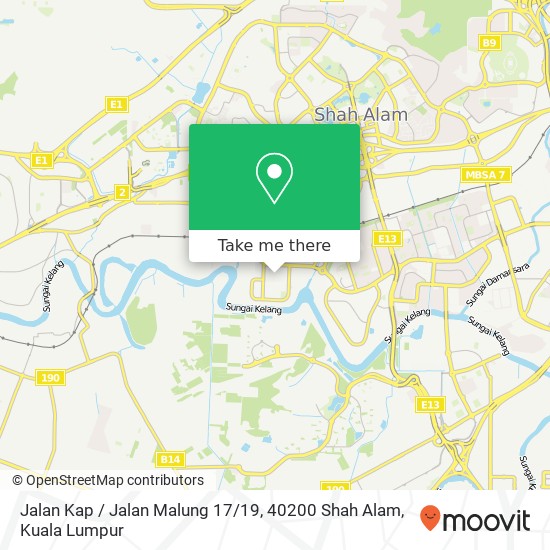 Jalan Kap / Jalan Malung 17 / 19, 40200 Shah Alam map