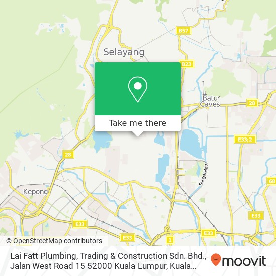 Lai Fatt Plumbing, Trading & Construction Sdn. Bhd., Jalan West Road 15 52000 Kuala Lumpur map