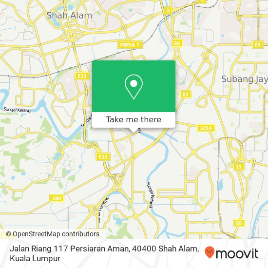 Jalan Riang 117 Persiaran Aman, 40400 Shah Alam map