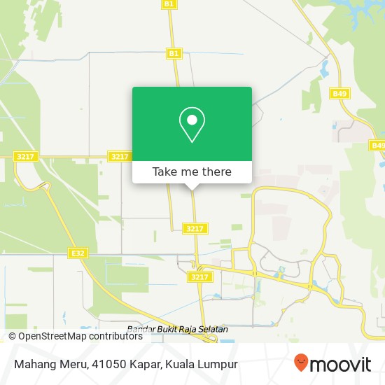 Peta Mahang Meru, 41050 Kapar