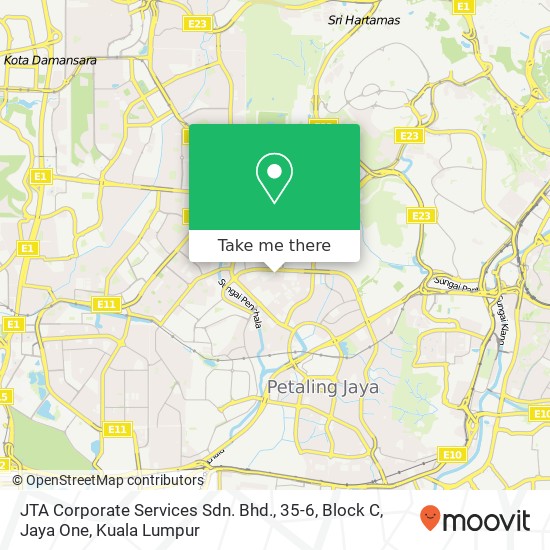 Peta JTA Corporate Services Sdn. Bhd., 35-6, Block C, Jaya One