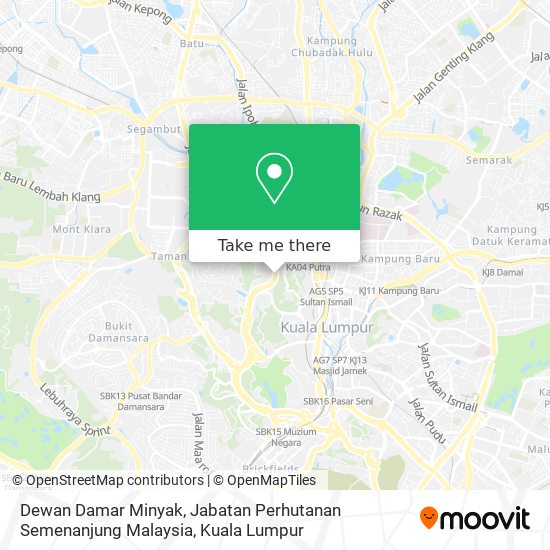 Dewan Damar Minyak, Jabatan Perhutanan Semenanjung Malaysia map