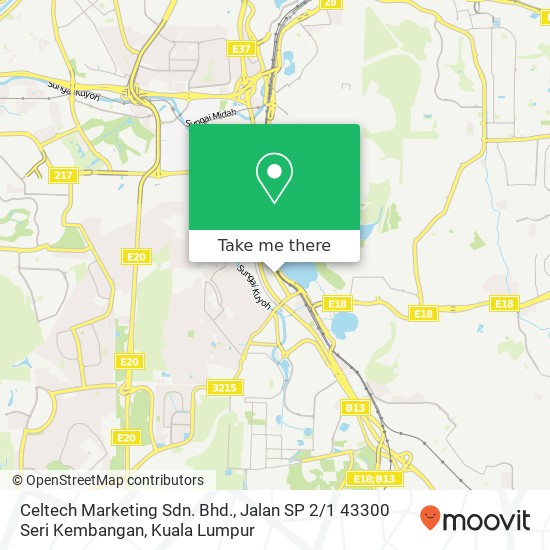 Celtech Marketing Sdn. Bhd., Jalan SP 2 / 1 43300 Seri Kembangan map