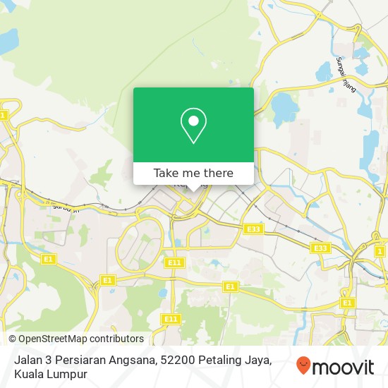 Peta Jalan 3 Persiaran Angsana, 52200 Petaling Jaya