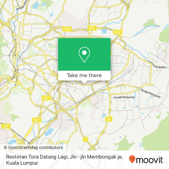 Restoran Tora Datang Lagi, Jln - jln Membongak je map