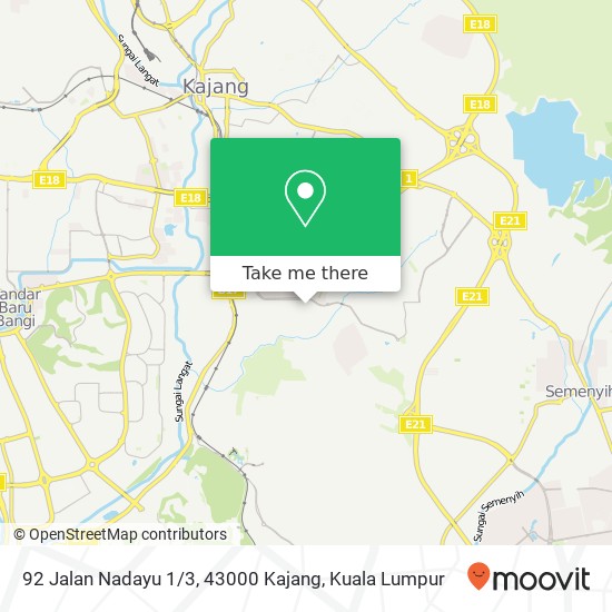 92 Jalan Nadayu 1 / 3, 43000 Kajang map