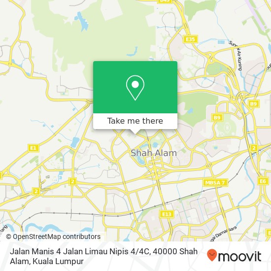 Peta Jalan Manis 4 Jalan Limau Nipis 4 / 4C, 40000 Shah Alam